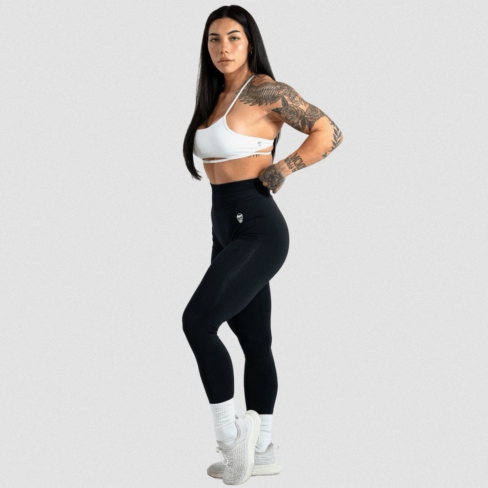 Gymreapers Infinity Leggings Womens S Black High Rise Scrunch Seamless Skull